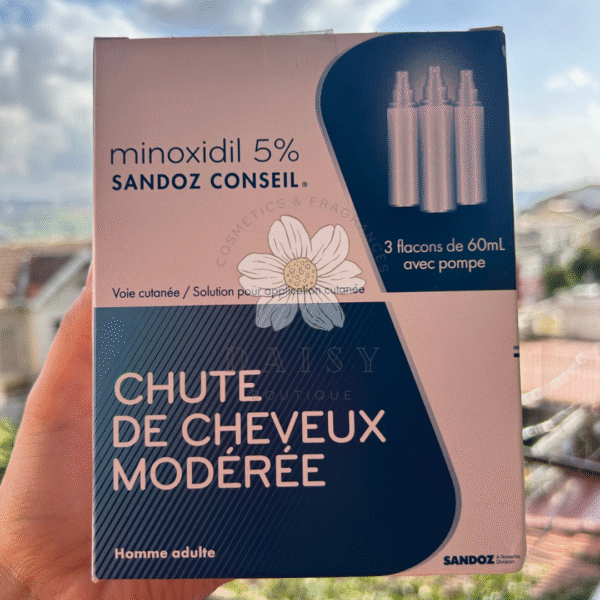 Minoxidil 5% SANDOZ – 3 flacons de 60ml avec pompe | Daisy Boutique